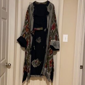 2 piece long reversible jacket, genie style pants